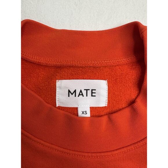 NWT! Mate The Label Sz XS Cherry Cropped Organic Cotton Crewneck Sweatshirt - Picture 2 of 5